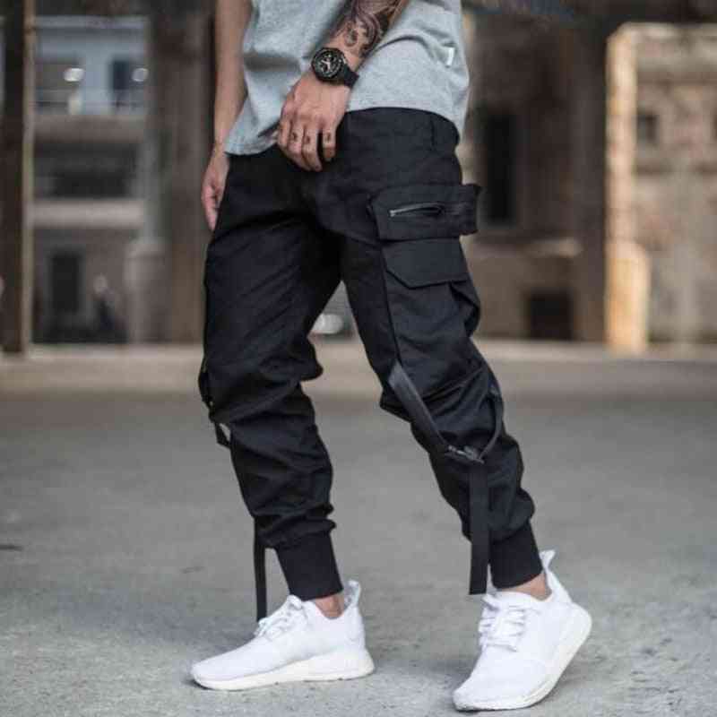 Men Multi-pocket Harem Trousers Pants, Streetwear Joggers