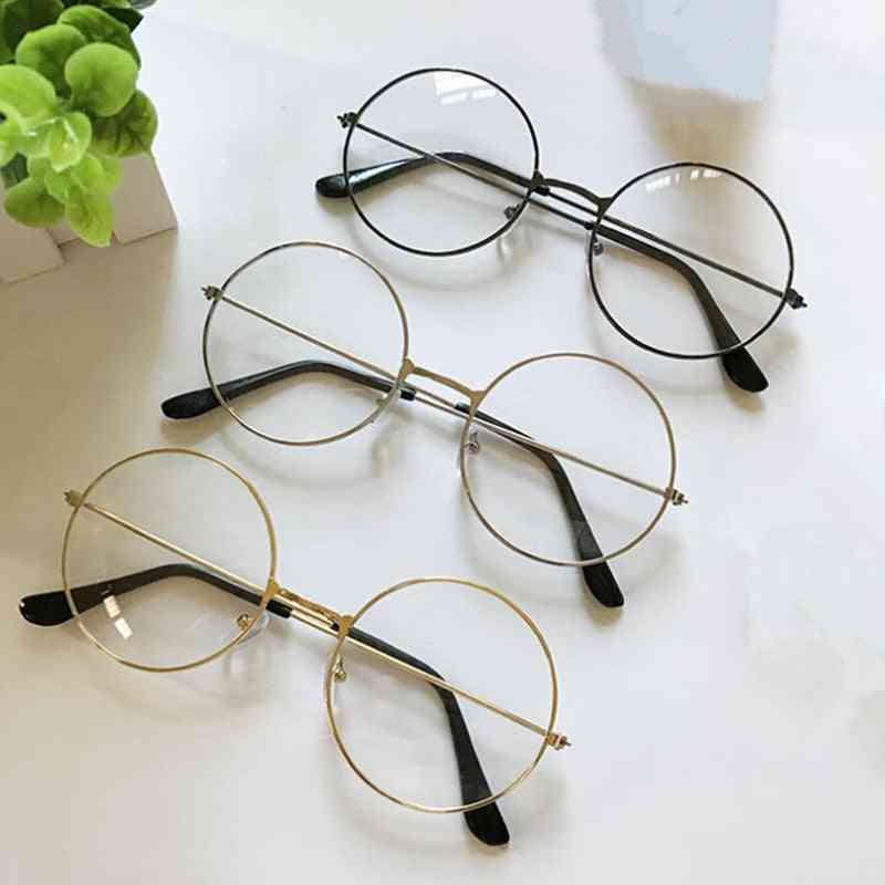 Duże retro okrągłe okulary optyczne do czytania z przezroczystymi soczewkami, okulary dla mężczyzn / kobiet