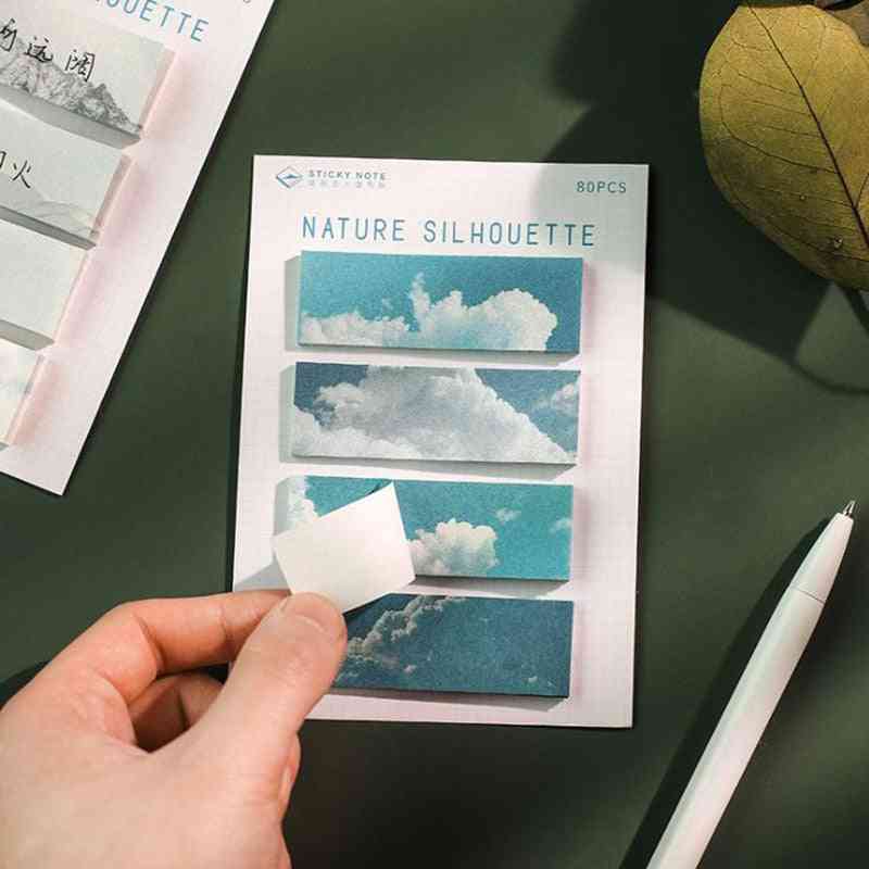 Naturlandskap memo kawaii pad klisterlappar brevpapper