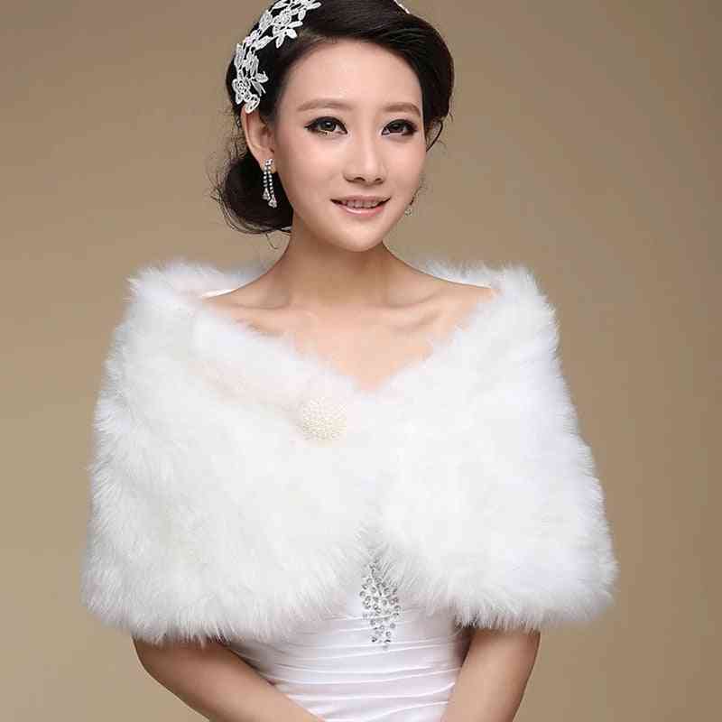 Urged Wrap Bride Formal Winter Cape Fur Shawl Jackets
