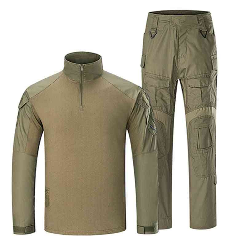 Man Military Tactical Uniforms, Army Combat Suit Long Sleeve T-shirts & Pants Set
