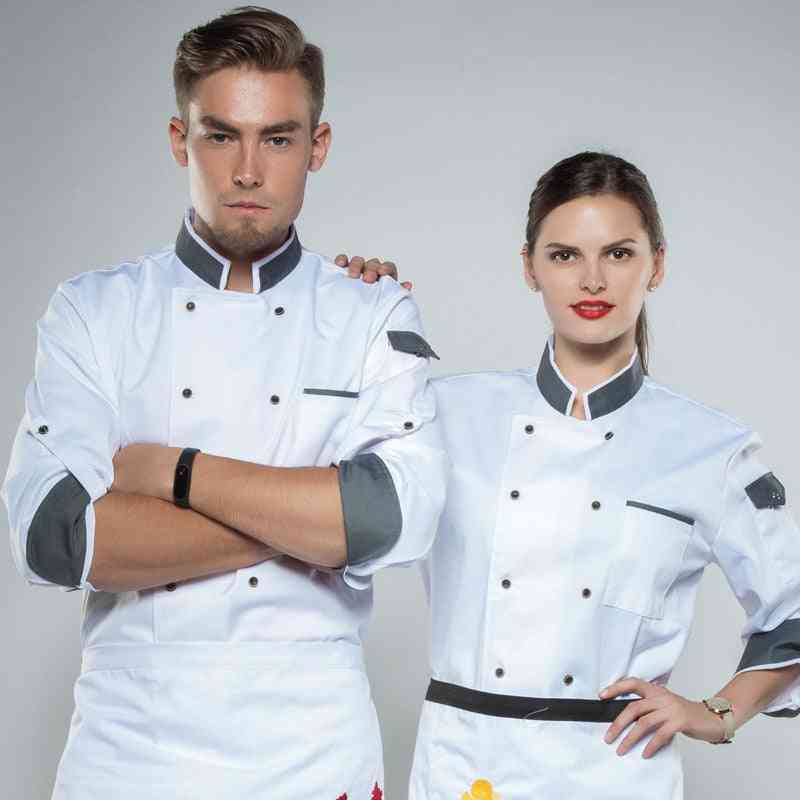 Kok langjusterbar ærme koge frakke, restaurant hotel køkkenudstyr, tjener uniform