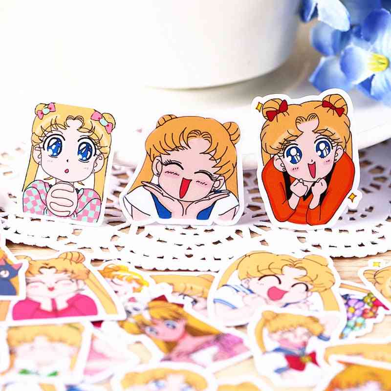 Anime Sailor Moon-klistermärke, Paster Cartoon Scrapbook Craft Decor