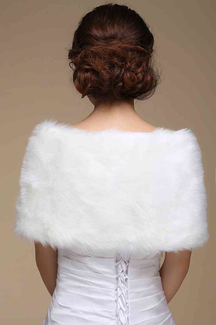 Chal de piel abrigo de novia capa de invierno chaqueta de invierno