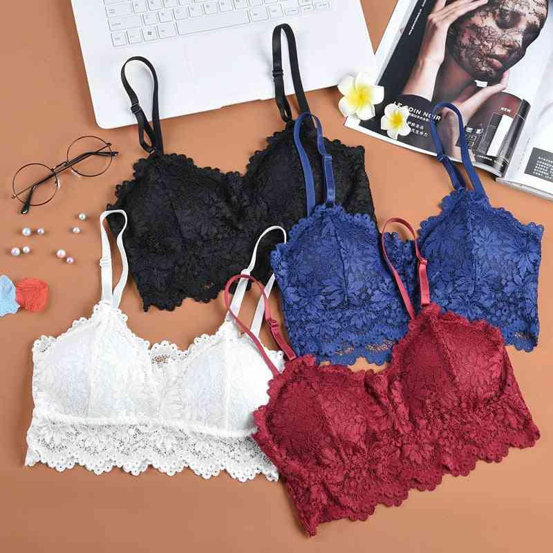 Full Cup, Push-up Wireless Lace, Top Bralette, Lingerie Bra