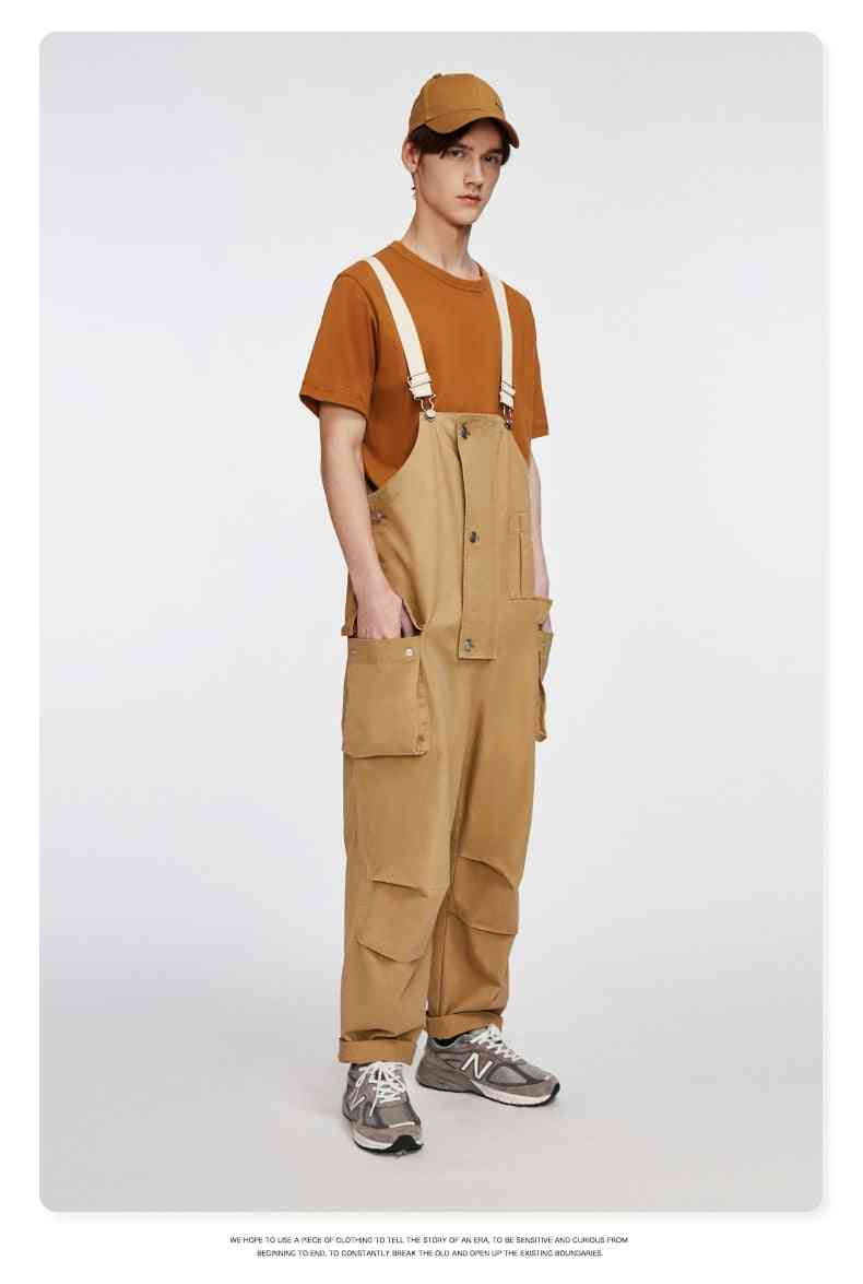 Mens Overalls Loose Fit Casual Pants, Broadcloth, Polyester  Hip Hop Streetwear