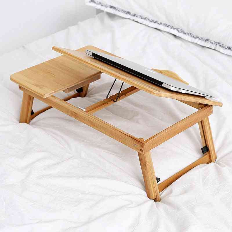 állítható laptop asztal usb hűtőventilátorral, bambuszból összehajtható notebook állvánnyal