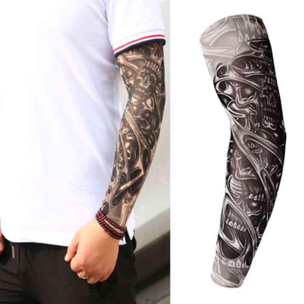 Mangas elásticas de protección uv antideslizantes tatuaje brazo mangas de pierna