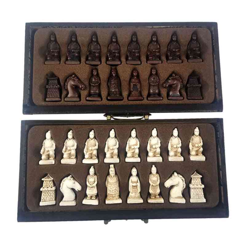 Classic Terracotta Warriors Wooden Chessboard Game