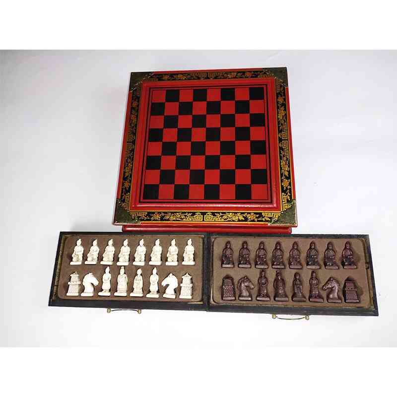 Classic Terracotta Warriors Wooden Chessboard Game