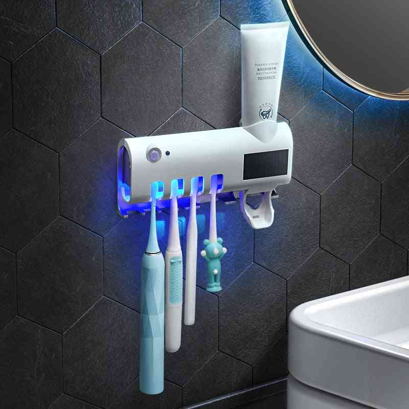 Uv Light Ultraviolet Toothbrush Sterilizer, Automatic Toothpaste Dispenser - Bathroom Accessories