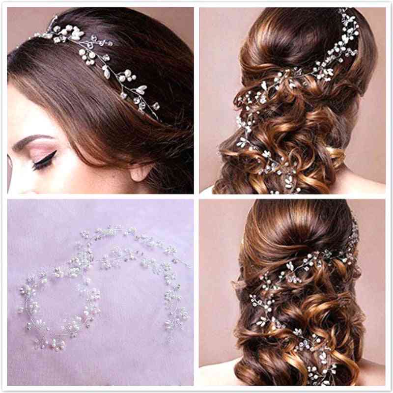 Crystal Pearl Hair Belt Wedding Bridal Ornaments