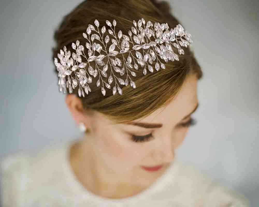 Handmade Crystal Rhinestones Silver Golden Wedding Headband Jewelry