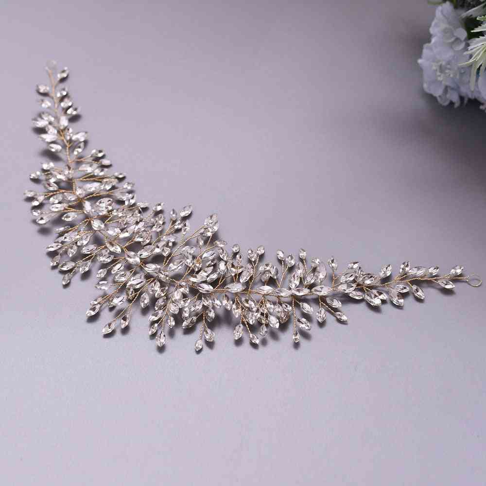 Handgemachte Kristall Strasssteine Silber golden Hochzeit Stirnband Schmuck