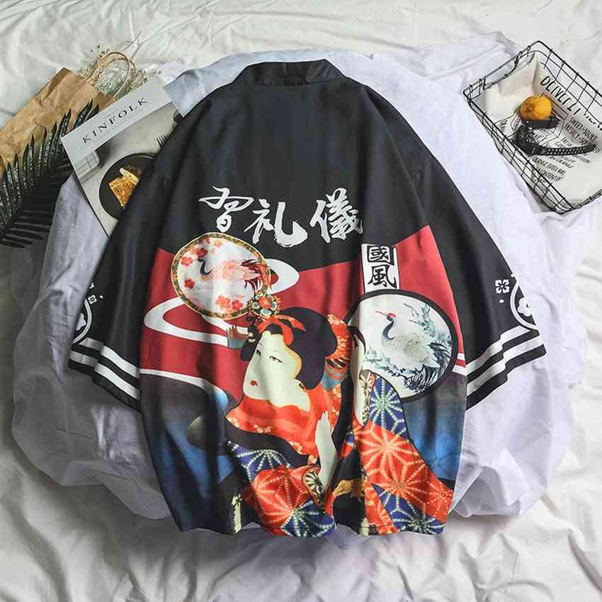 Gru tradizionale samurai, drago cardigan, kimono in stile giapponese, donne