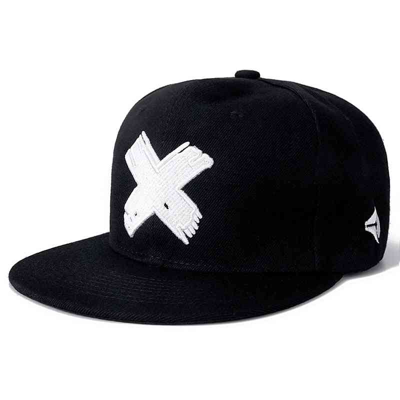 Gorra de béisbol de algodón snapback con letra x, gorra de papá hip hop