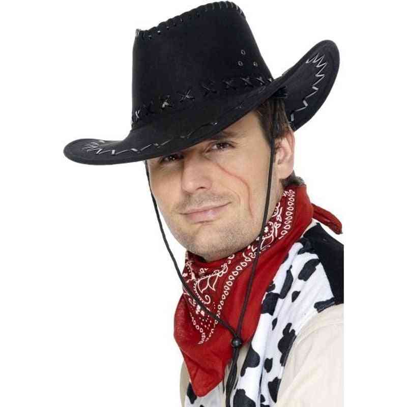Pánský westernový kovbojský klobouk s velkým okrajem / čepicí