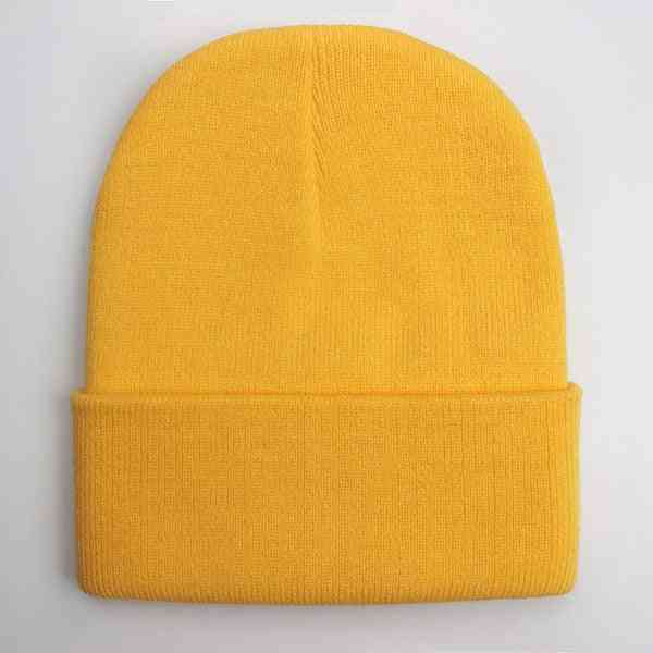 Autumn/winter Wool Blends Soft Warm Knitted Cap