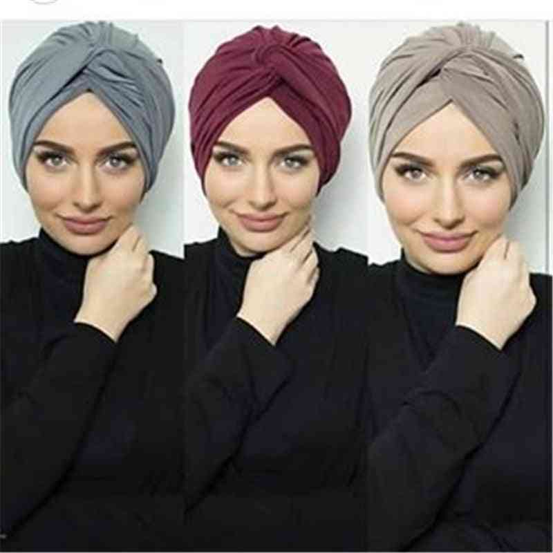 Hijab-hodeskjerf i solid bomullsjersey for kvinner