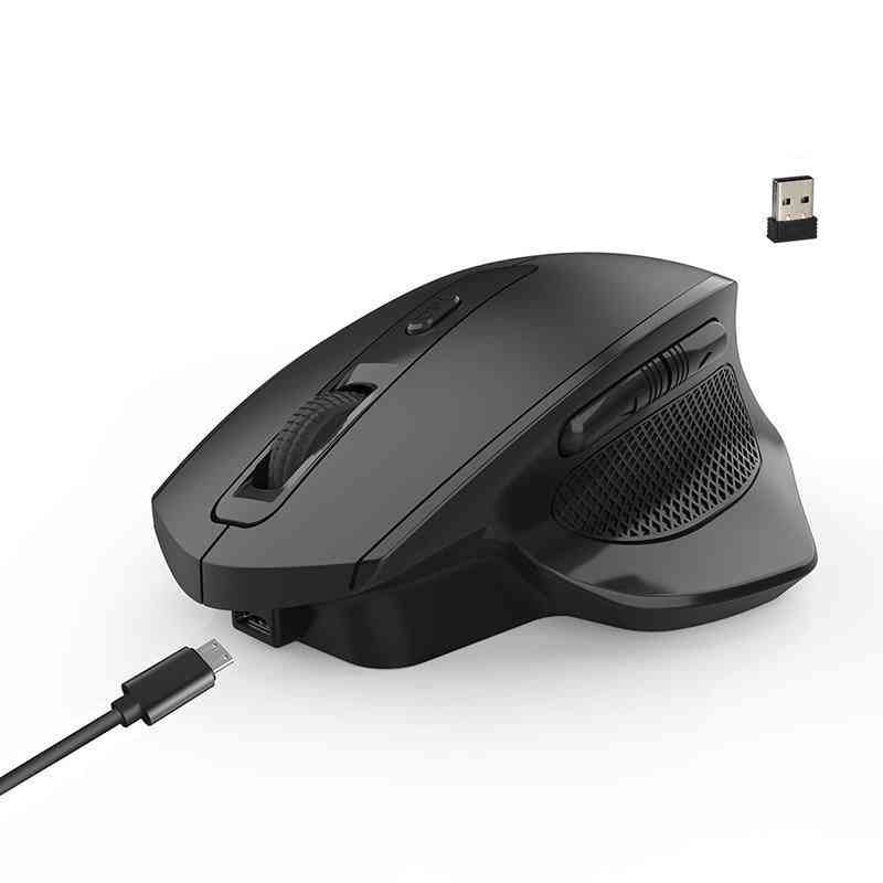 Receptor USB inalámbrico recargable, 6 botones, mouse para juegos