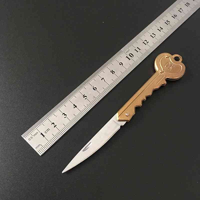 Breloc inel, cuțit cu formă de mini cuțit, buzunar pliabil, kit de deschidere gadget
