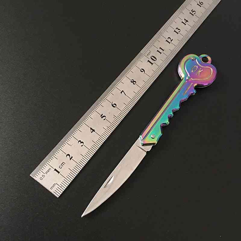 Anneau porte-clés, mini lame de forme de couteau clé, poche pliante, kit de gadget d'ouverture