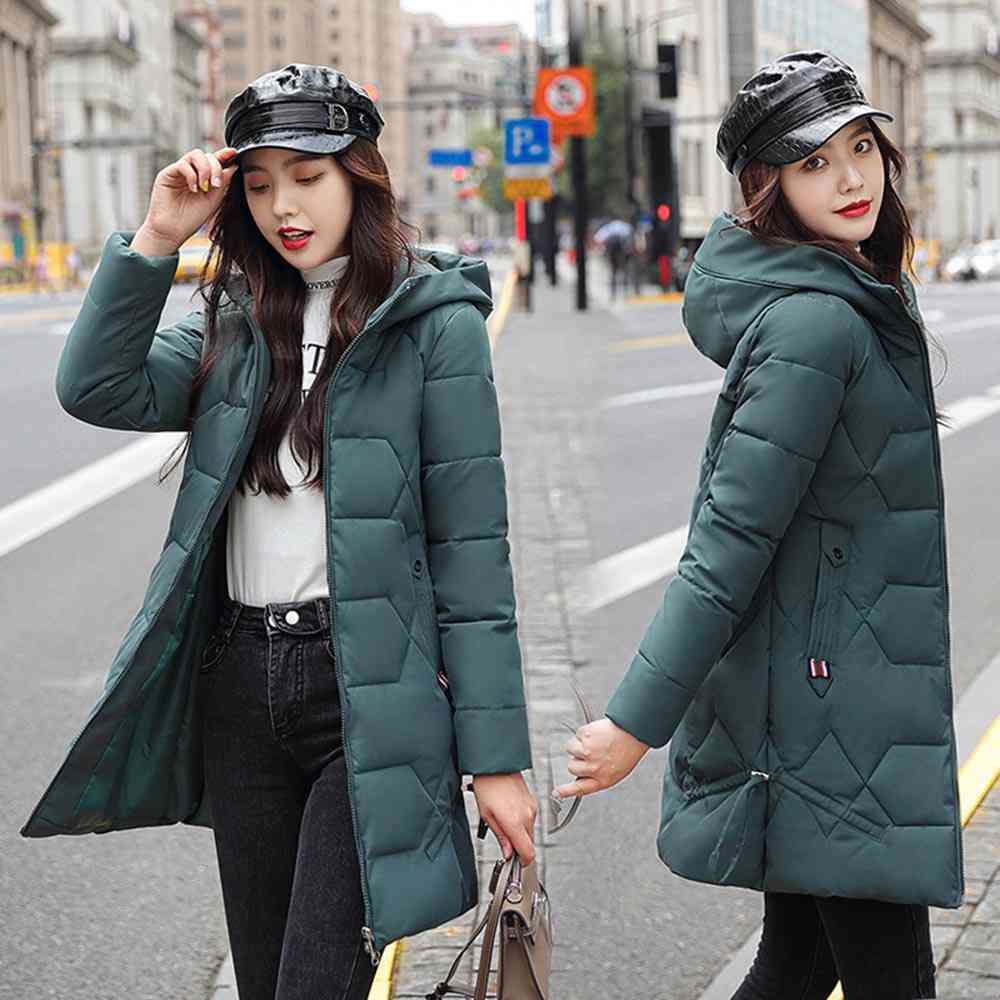 Winter Long Thick, Hooded Cotton Padded, Loose Coat