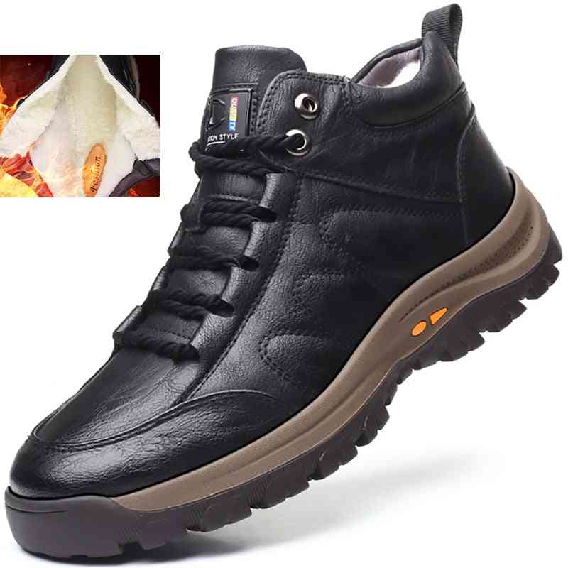 Winter Warm & Genuine Leather Wool Fur Outdoor Snow Boots