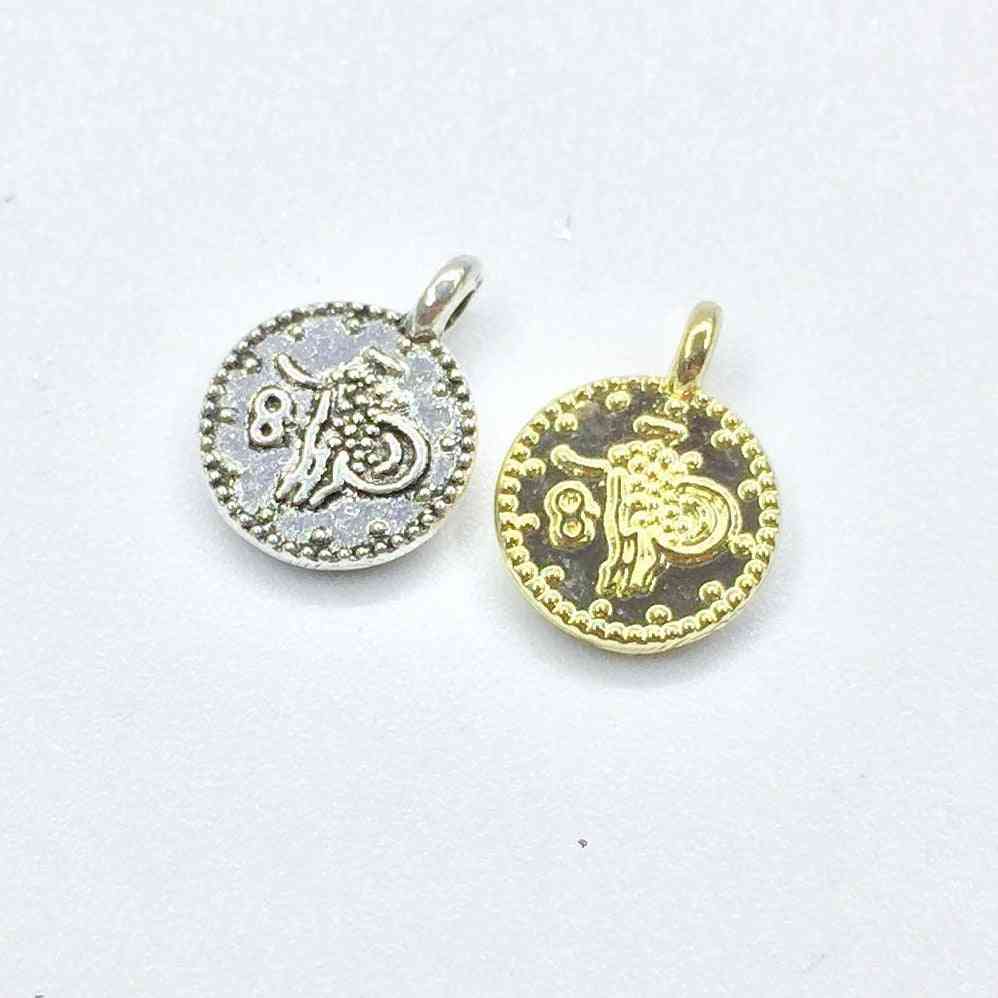 Mini Coin Plated Zinc Alloy Charms Pendant Jewelry Diy Necklace Bracelet Earrings