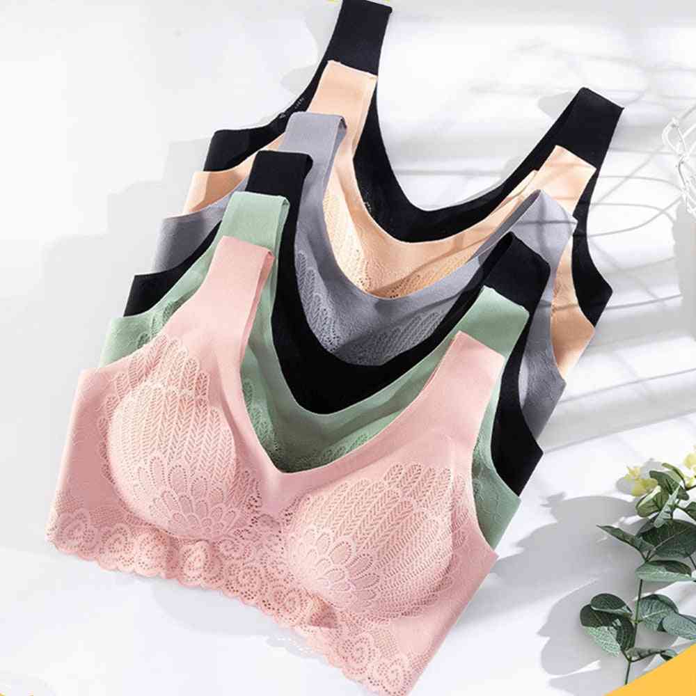 Soft Comfortable Bralette Push Up Wireless Laces Underwear Lingerie Full Cup Bra