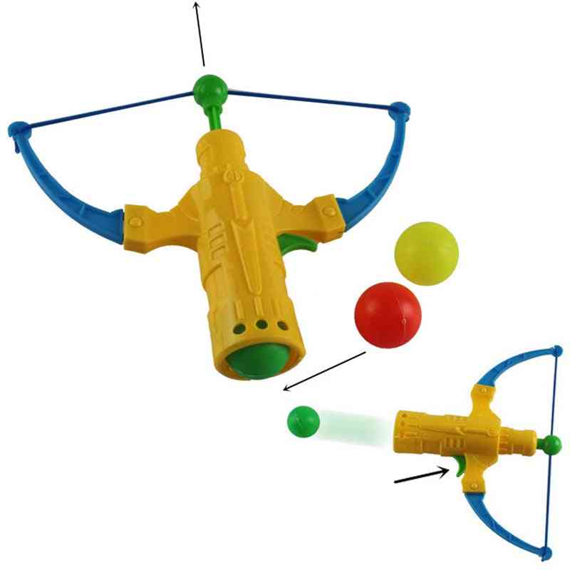 Table Tennis Gun Bow Archery Plastic Ball Flying Disk Arrow Shooting Toy