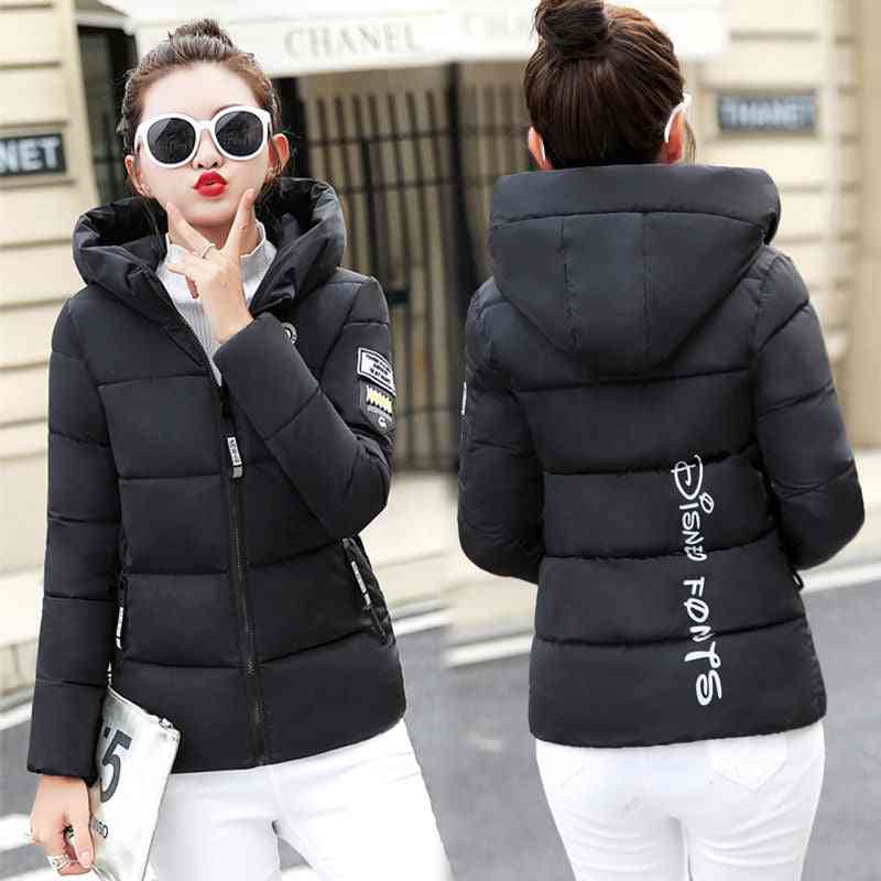 Winter Warm- Short Cotton, Hooded Padded Coat, Outerwear Jacket