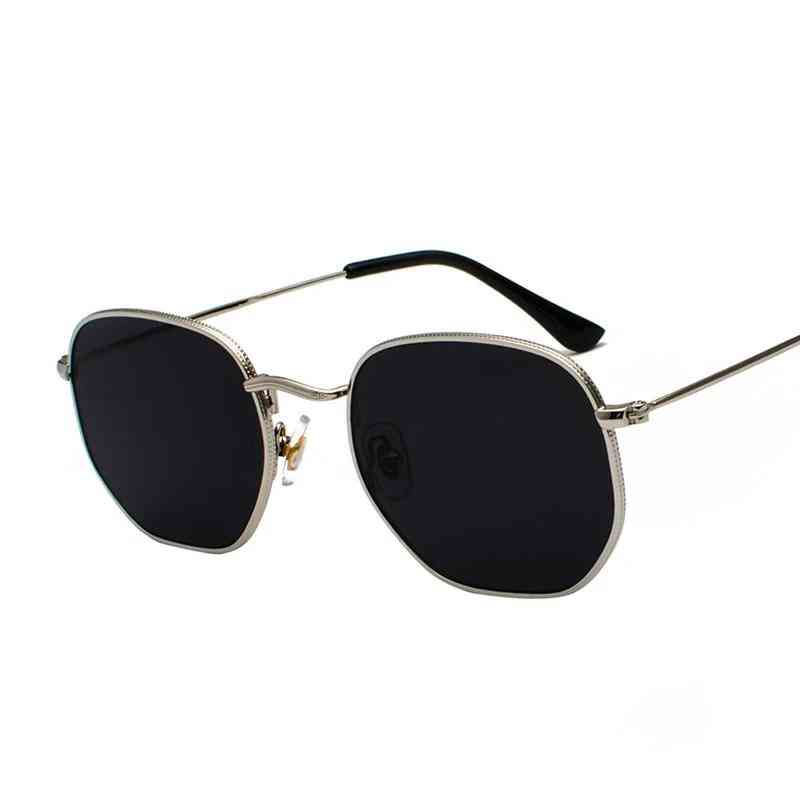 Firkantet metallramme solbriller pilot speil klassiske retro solbriller for menn / kvinner