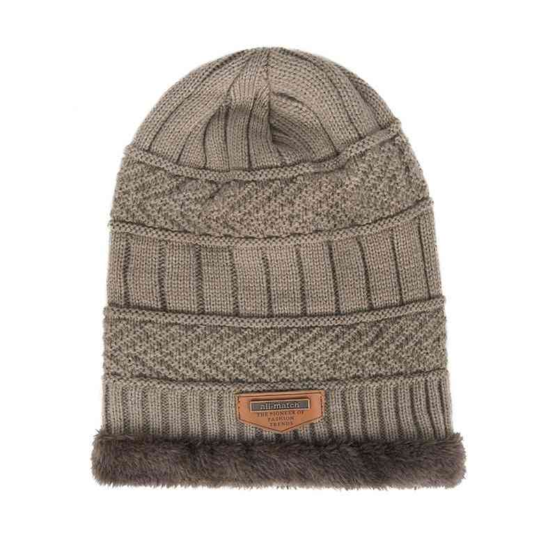 Winter Warm Wool, Knitted Cap With Scarves For,