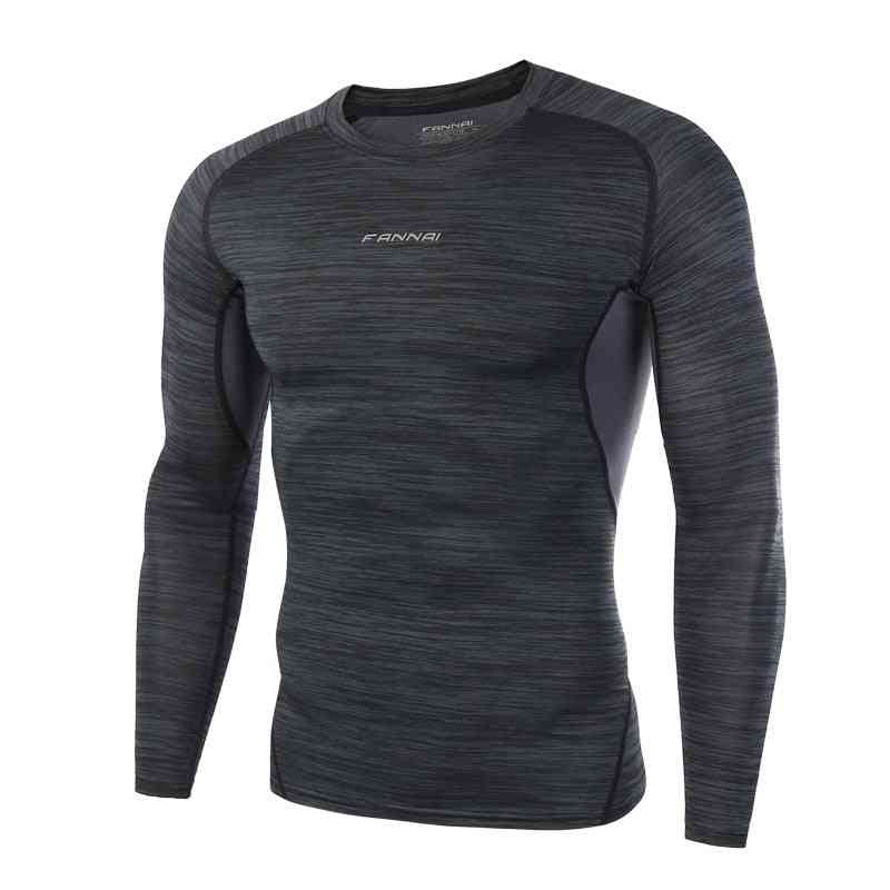 Men Rashgard Fitness Long Sleeves Running Shirt, Sportswear Sport Tight