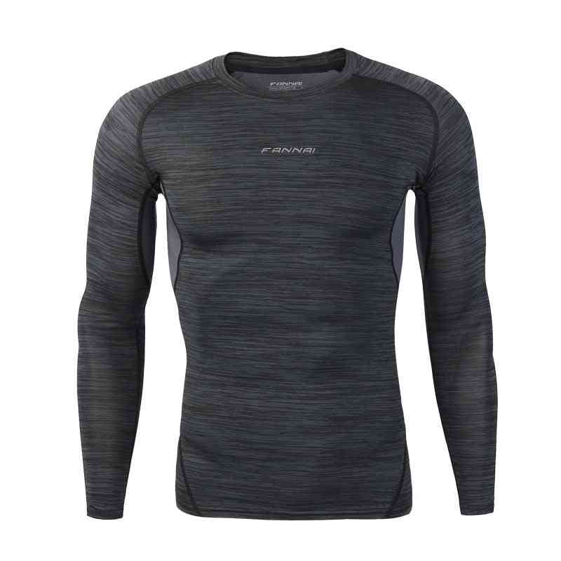 Men Rashgard Fitness Long Sleeves Running Shirt, Sportswear Sport Tight