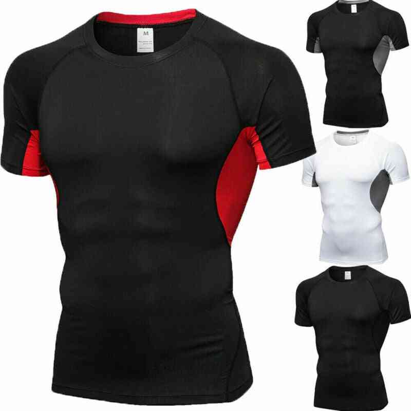 Men T-shirts, Short Sleeve Quickly Dry Gym Clothing Basketball Sportswear Tee Shirt