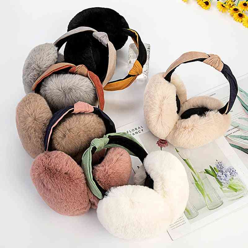 Winter Warm- Faux Fur Knot, Headband Cute Earmuffs