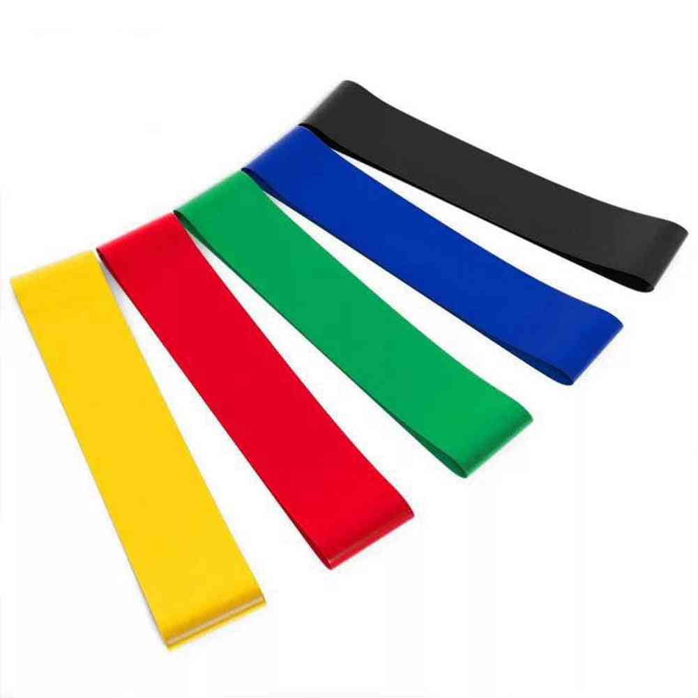 5 Colors- Yoga Resistance Rubber, Fitness Elastic Bands For Indoor/outdoor