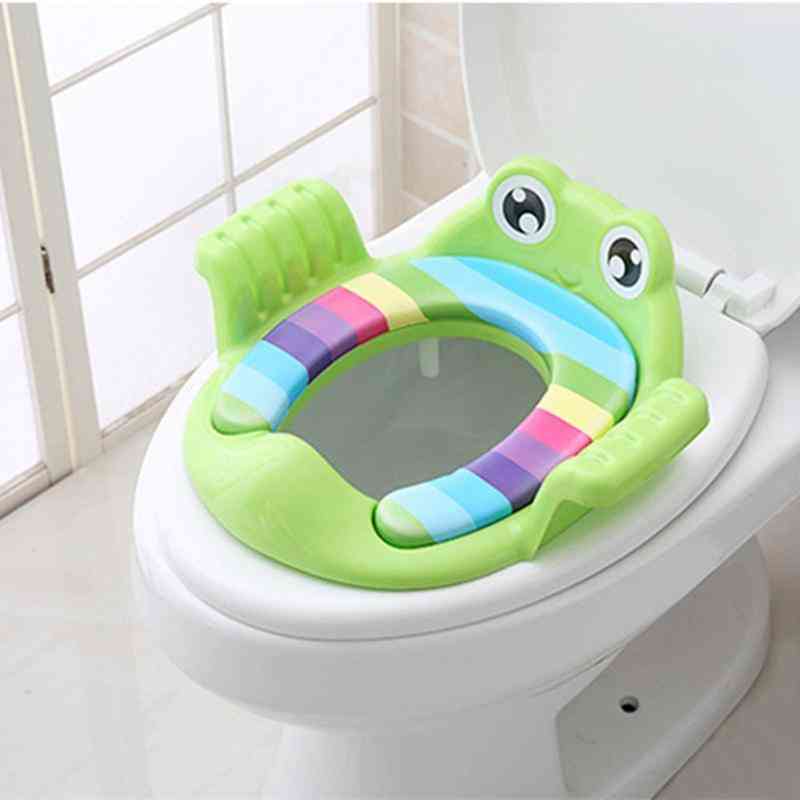 Safety Baby Toilet Seat With Armrests & Trainers Comfortable Cartoon Infant