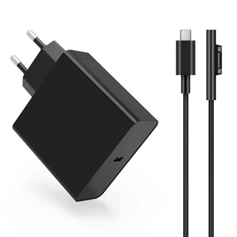 65w Pd Type-c Charger Supply Power Adapter For Microsoft Surface Pro
