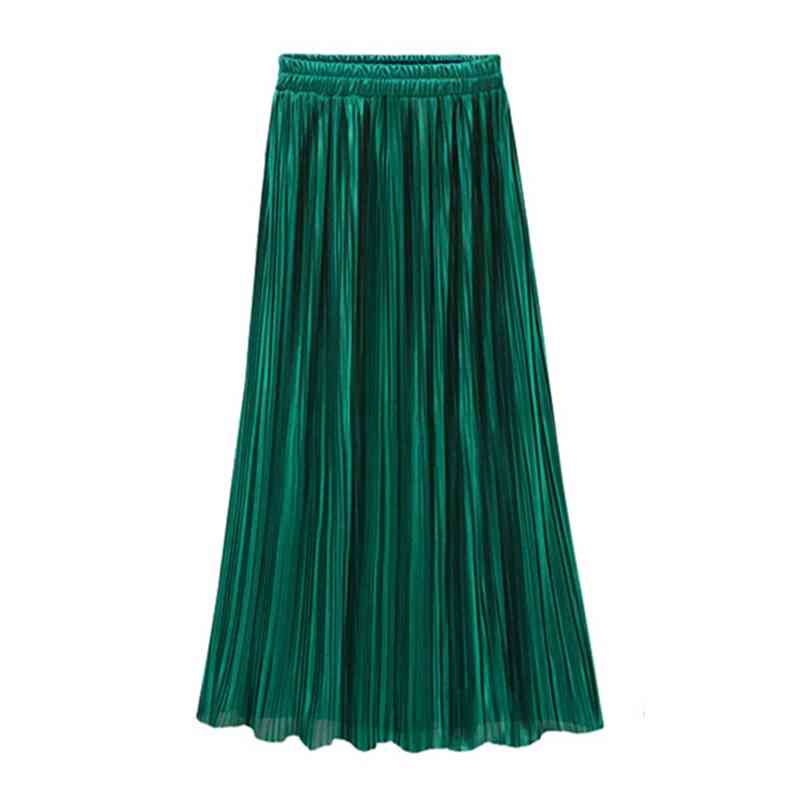 Veck & sommar veckad kjol, kvinnors vintage hög midja kjolar