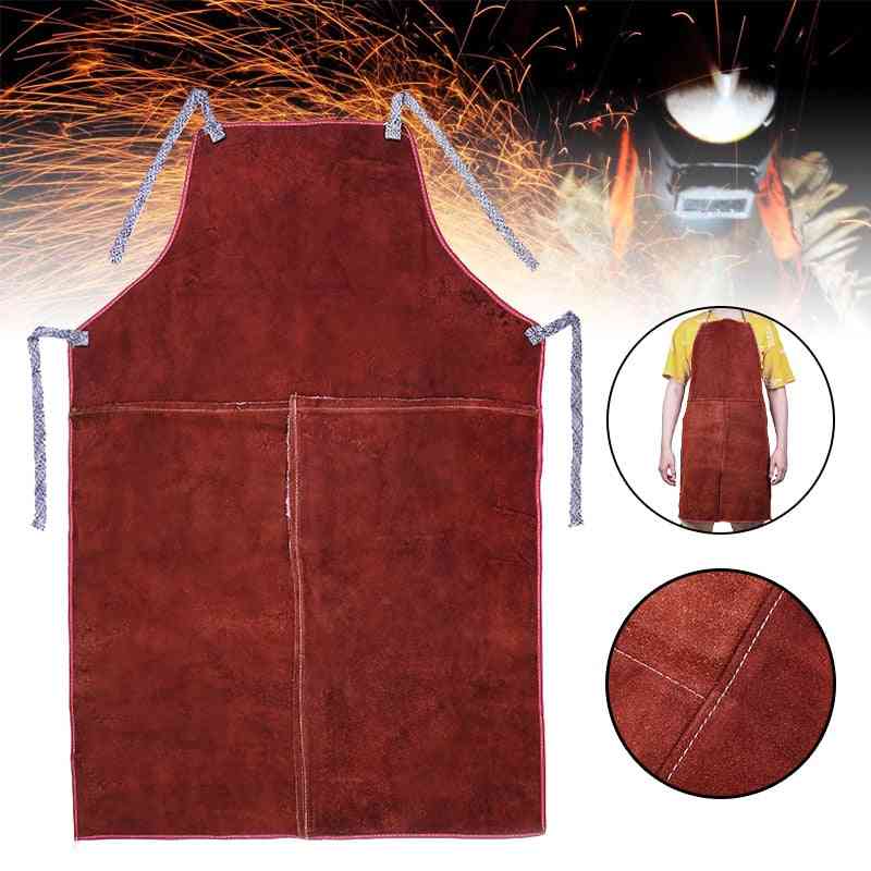 Welding Apron, Welder Heat Insulation Protection Cow Leather Safety Workwear