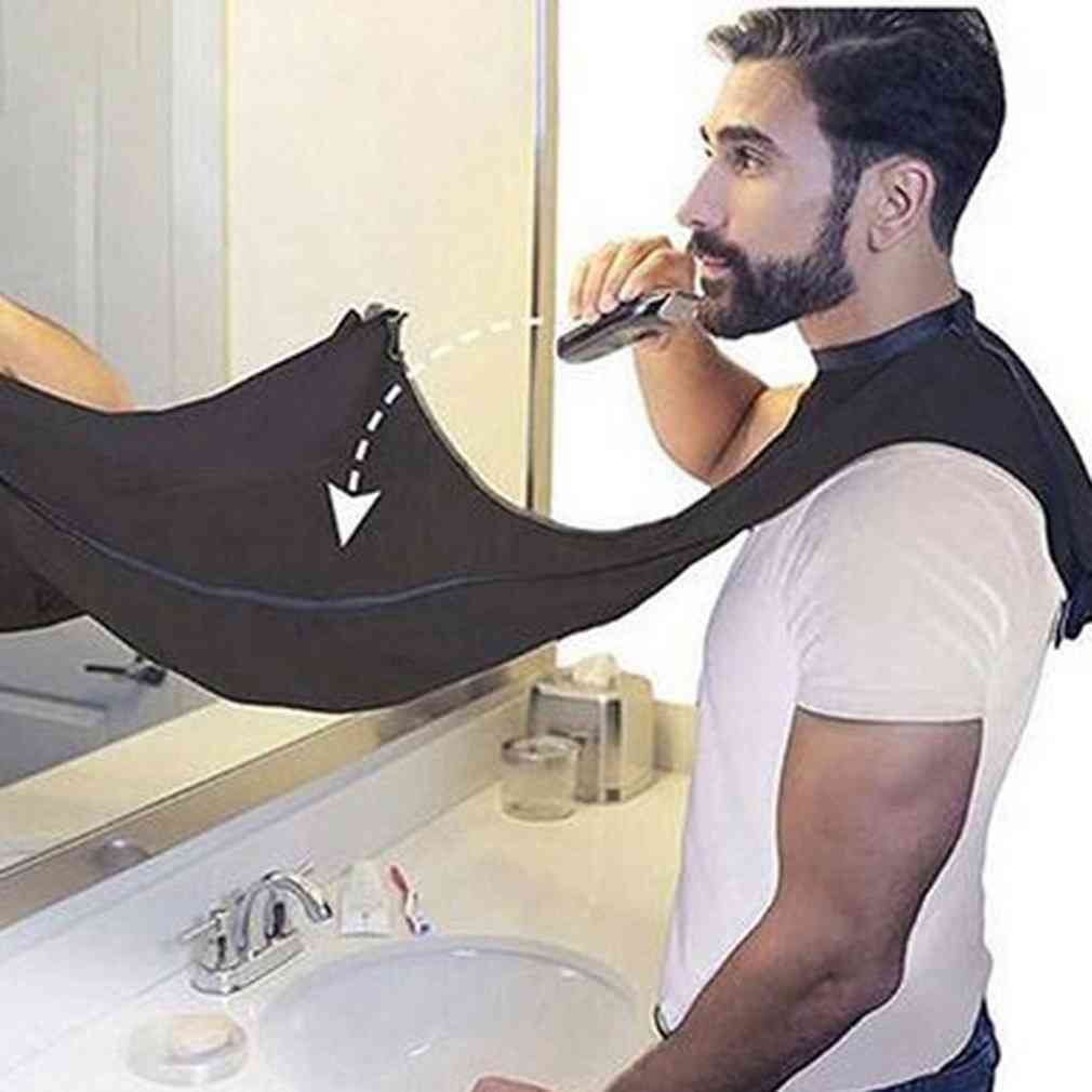 Beard Care Clean Shaving Apron, Facial Hair Dye Trimmings Catcher Cape With Suction Cup