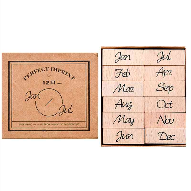 Month & Week Planner Wooden Stamp