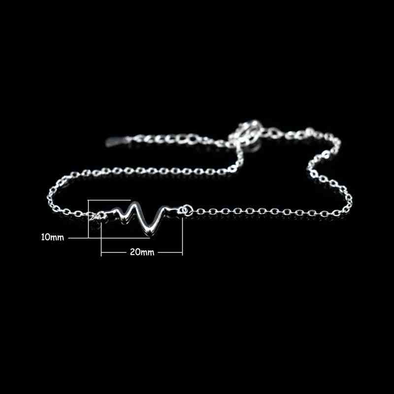 925 Sterling Silver, Simple Waves Anklets Bracelets