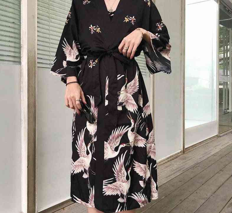 Long cardigan haori traditionnel japonais kimonos robe chemise