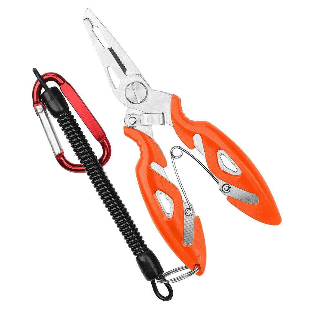 Multifunctional Fishing Pliers Scissors Tools With Lanyards Spring Rope