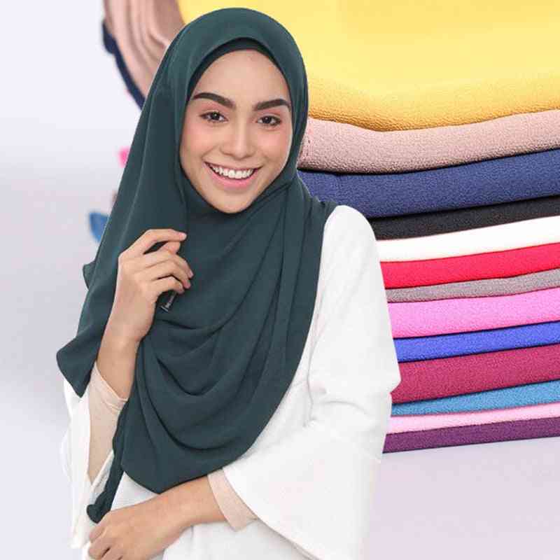 Muslim dobbelt sløjfe chiffon hijab / tørklæde