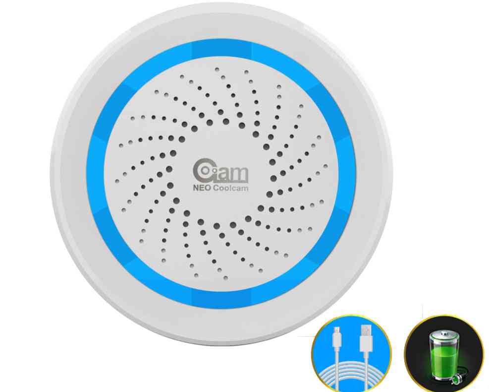 Z Wave Plus Wireless Automation Battery Powered Also Charged With Usb Siren Alarm Sensor